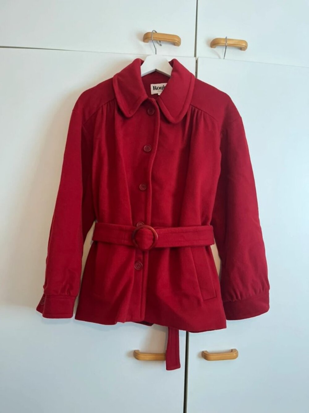 Rouje Paris Taki Wool Wrap Jacket Red, Size  US 8-10